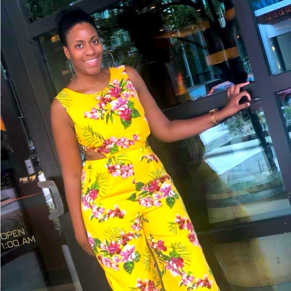 Yellow Floral Jumpsuit